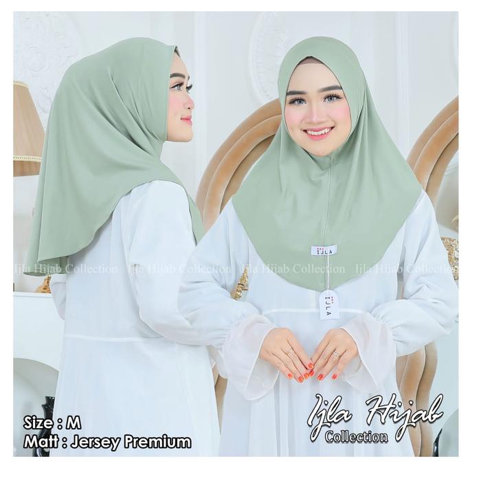 HIJAB INSTAN IJLA TANPA PET/ KERUDUNG IJLA JERSEY PREMIUM BERGO  UKURAN M
