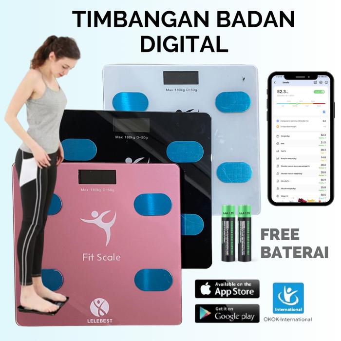 Timbangan Badan Fat Monitor Digital Scale With Bluetooth App Smart Scale