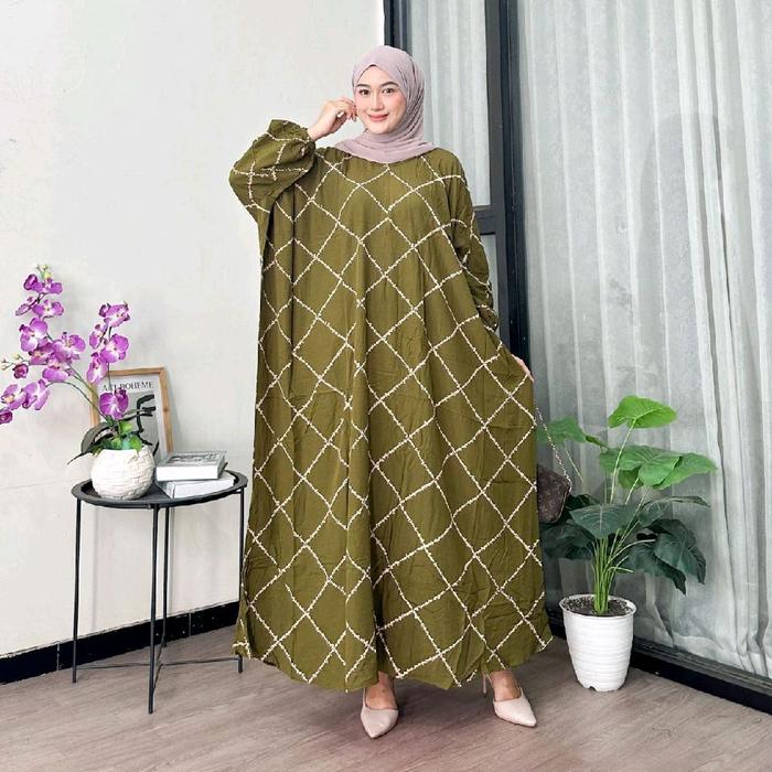 KAFTAN MOTIF KOTAK - KOTAK - GAMIS KAFTAN BUSUI