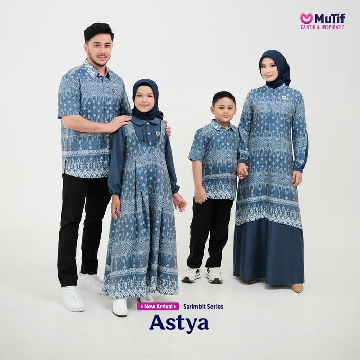 Mutif 100% ORI - Sarimbit Astya- Dark Denim - Sarimbit Baju Mutif || Garment Industries