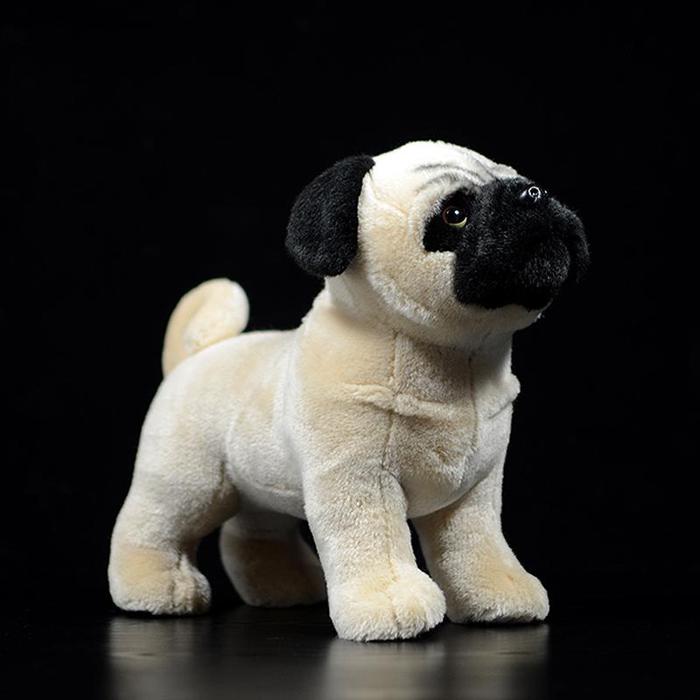 Lifelike Standing Pug Dog Plush Toys Soft Dog Stuffed Animals Toy