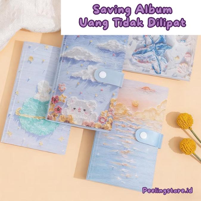 (Album Saja) Album Menabung Uang Lurus 100 slot / Saving Album Uang Tanpa Dilipat