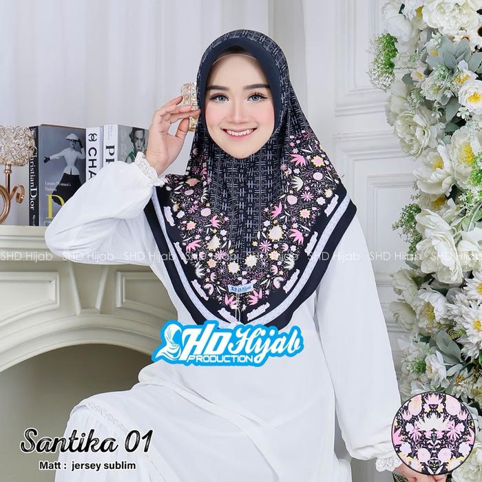 HIJAB PRINTING- hijab BERGO SANTIKA PRINTING
