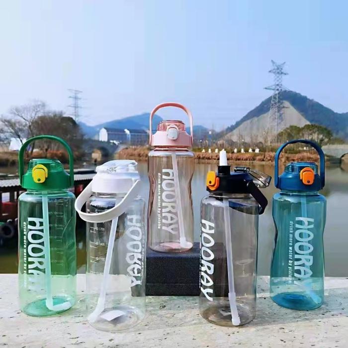 Botol Minum HOORAY Bening 2 Liter Tumbler Air Besar Sport 2000ml H9223