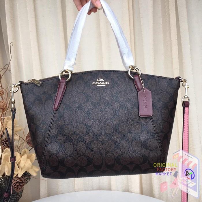 TAS COC F28989 Small Kelsey Signature Canvas Oxblood