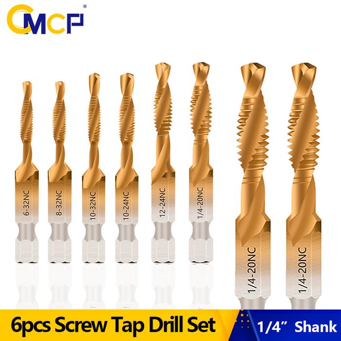 CMCP Hex Shank HSS Screw Thread NC Standard Tap Drill Bit Screw