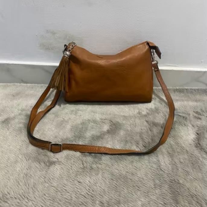 Shoulder and sling bag coklat kulit dr piorina italy