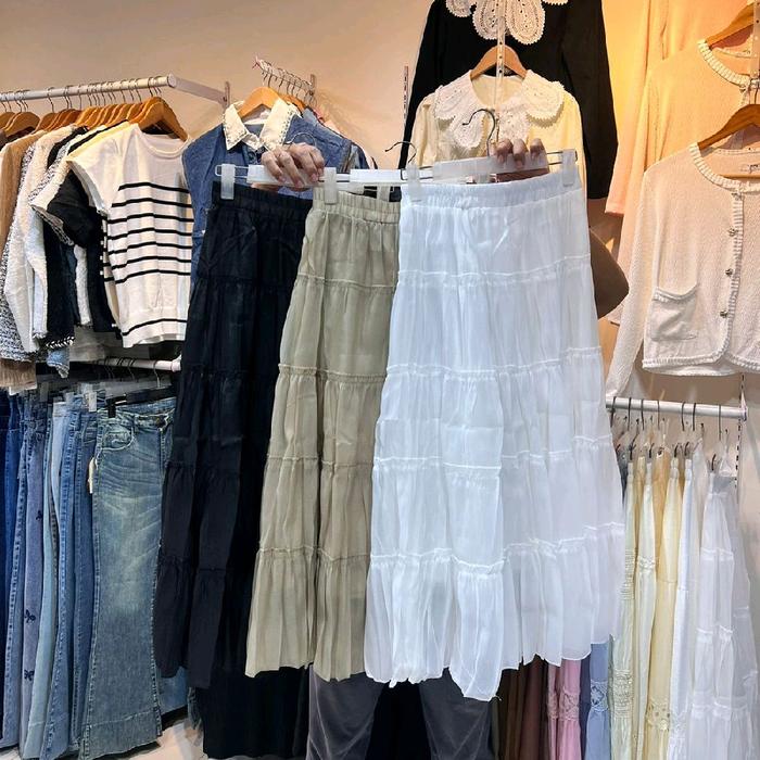 BW744 Queenstreet Layered Maxi Tutu Skirt | Rok Susun Panjang Wanita Bahan Lace / Premium Import Ban