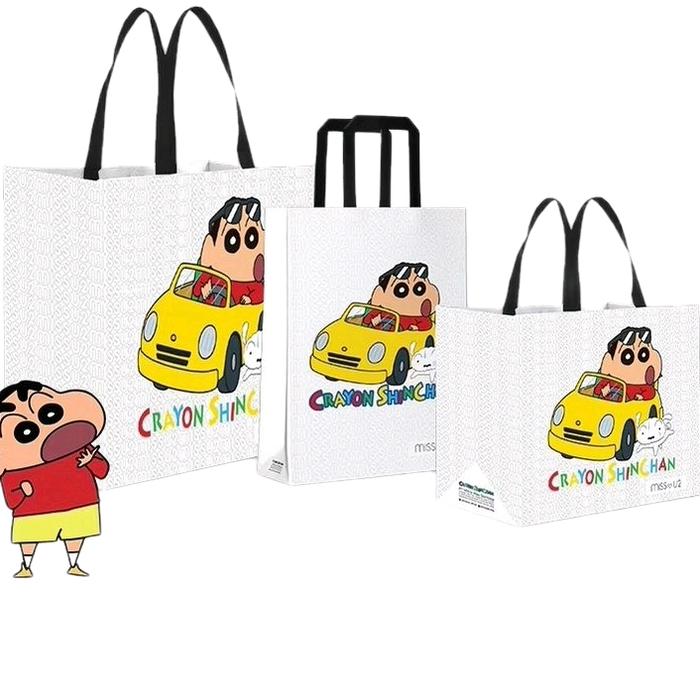 TEEN88 - Tas Belanja Shinchan Paper Bag Shinchan & Friend Shopping Bag Ukuran M & L Wanita Selempang