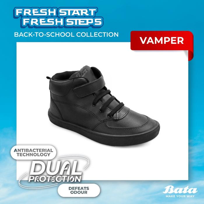 VAMPER VELCRO HI-TOP "Anti Bacterial" Sepatu Sneakers Sekolah Anak
