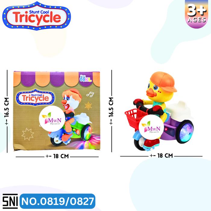 MWN Mainan Tricycle Stunt Cool Musik Lampu No.0819/0827