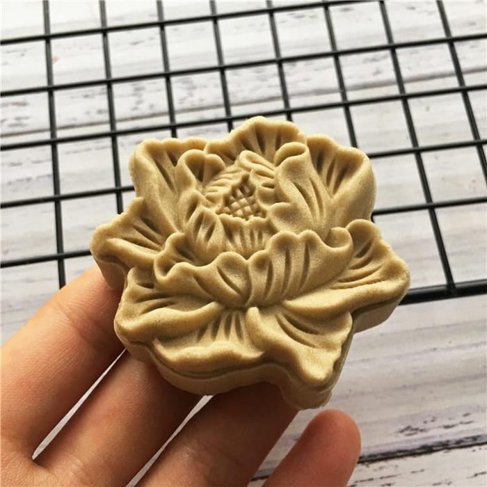 Cetakan Kue Bulan Mooncake Press Mold Premium Blossom 50gr Moon Cake