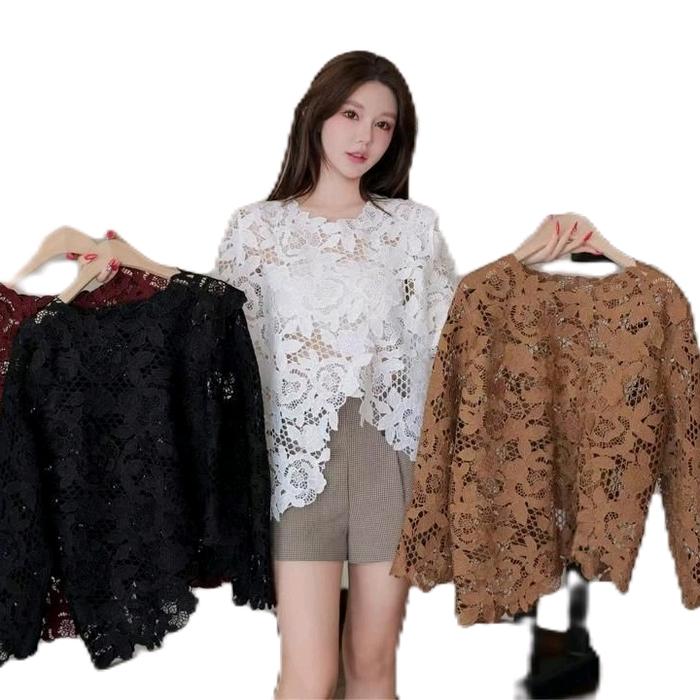 Outer Brokat Wanita Premium dengan Pilihan Warna Hitam Putih dan Coklat Elegan untuk Tampilan Mewah