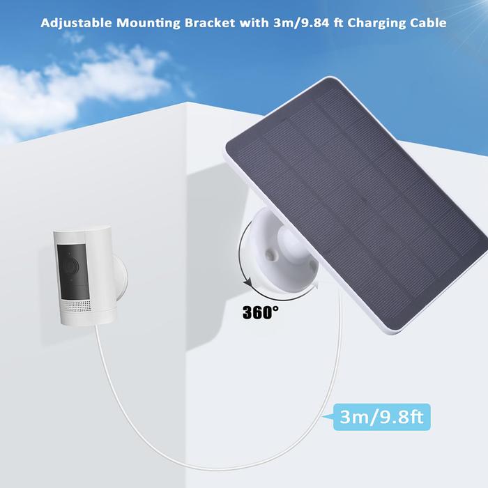 20W IP Security Camera Charger IP65 Waterproof Solar Panel Charger