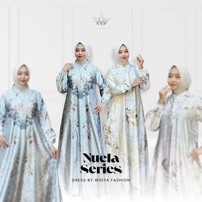 Gamis Wanita Premium - Gamis Motif Bunga - Nuela Series Armany Silk Premium By Widya Fashion.ID