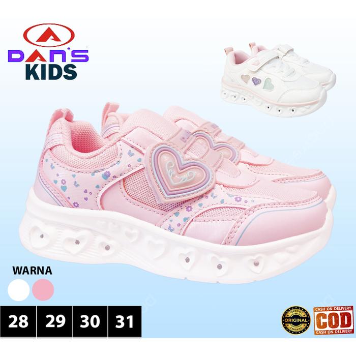 DANS OZARA YENTA Sepatu Sneakers LED lampu Nyala Impor Ringan Casual Anak perempuan original