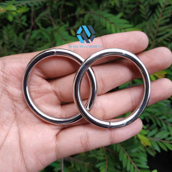 Ring O bulat besi 5.0 cm warna nikel / silver premium Ring gendongan bayi tebal satuan COD