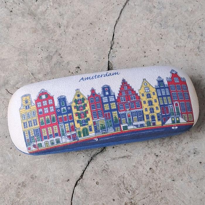 Kotak Kacamata Amsterdam Belanda Holland rumah klasik gaya delft blue