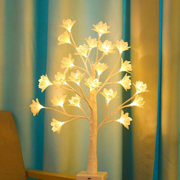 60CM Artificial Tree Table Light 24LED Orchid Glowing Bonsai Tree