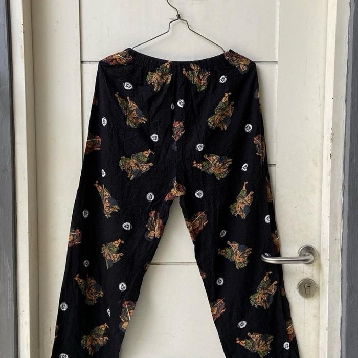 Yohji Yamamoto Black Patterned Long Pants