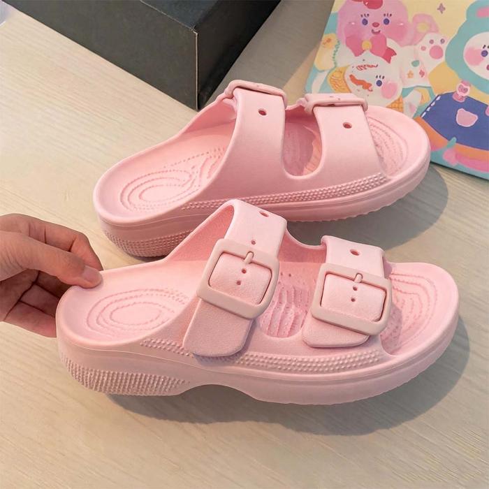 Sandal Slide Wanita Terbaru Aksesoris Lepas Pasang Sandal Jelly Korean Style EVA Premium Elegan Ring
