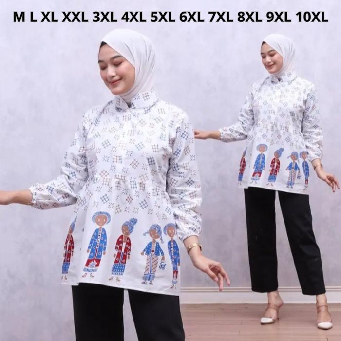 blus batik motif mbok jamu terbaru 2024 bisa COD ready size jumbo
