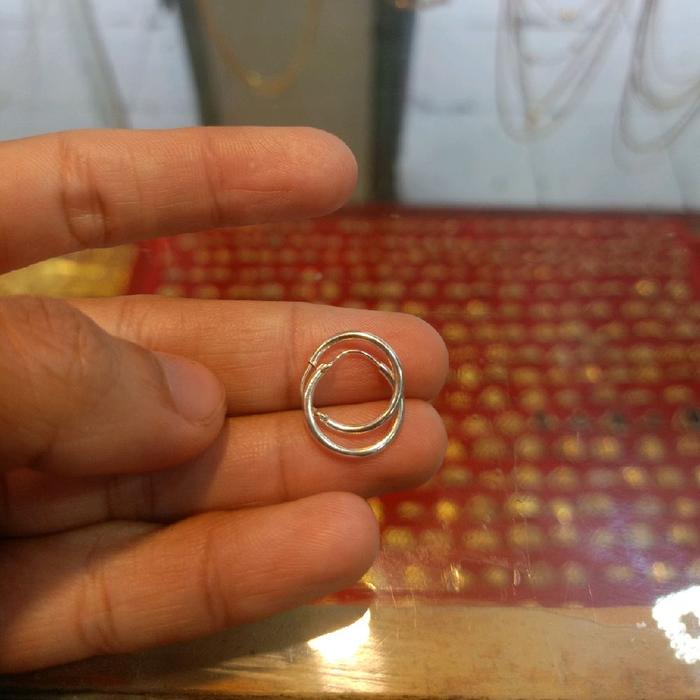 Anting Perak Bayi Bulat polos
