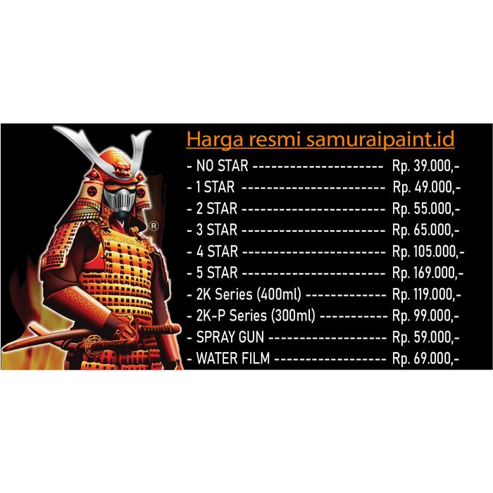 Samurai Paint Standard Black 109 Hitam Standar #109 Cat Aerosol Kualitas Kompresor