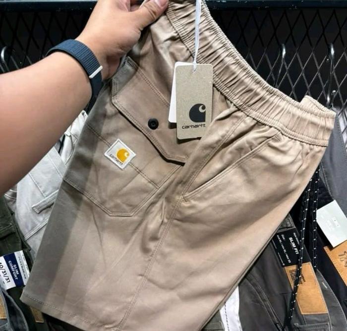 Carhartt Celana Broadshort Cargo santai pria Dewasa Karet pinggang Elastis Size M L XL Best Seller K