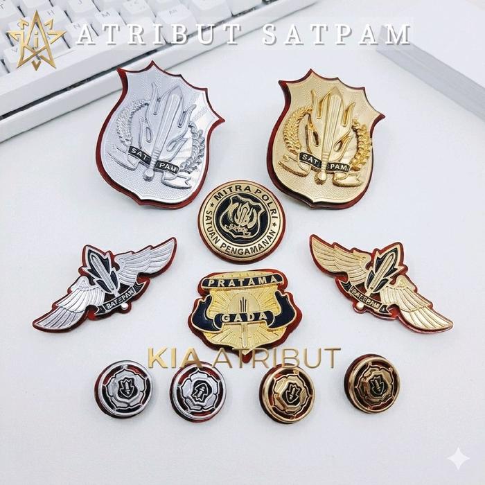 PIN LENCANA SATPAM LUXURY TERLENGKAP - PIN KEWENANGAN SATPAM - PIN MITRA POLRI SATPAM - PIN GADA PRA