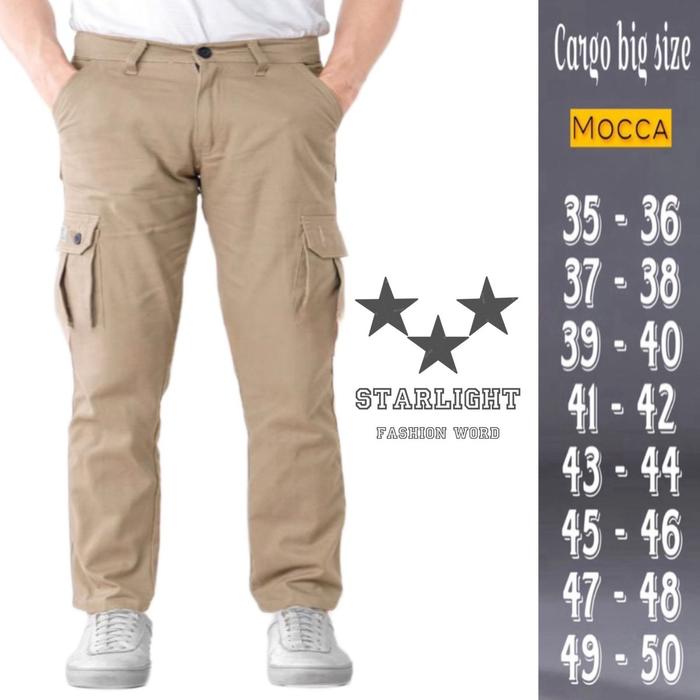 STARLIGHT - celana cargo pria jumbo big size 35-50 / Celana cargo panjang jumbo / celana cargo pria