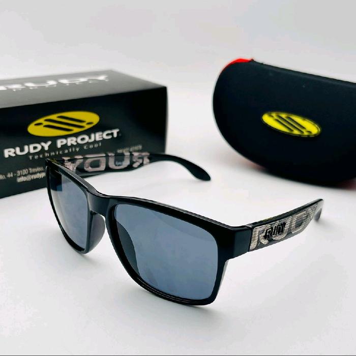 Rudy Project Kacamata Rudy Spinhawk Polarized Anti UV Sunglasses Hitam Pria Outdoor Original Fullset