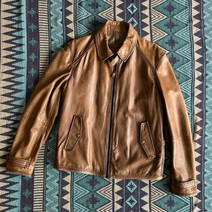 Massimo Dutti Natural Leather Jacket Original
