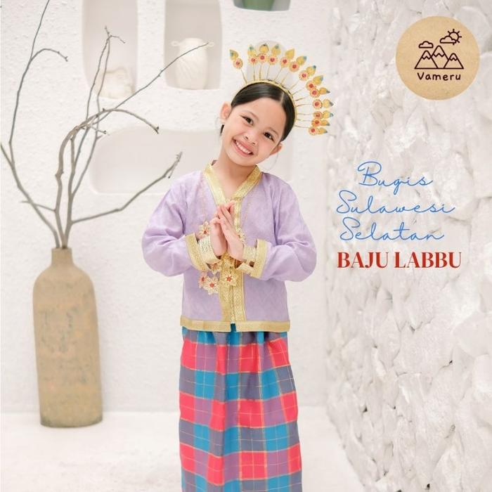 baju adat anak bugis sulawesi baju labbu baju bodo