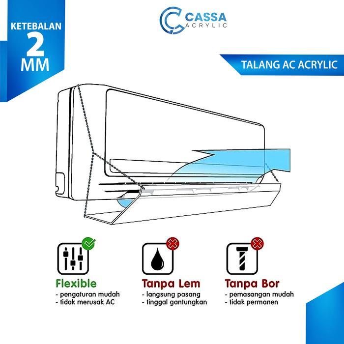 Talang AC Penahan AC Reflektor Penahan Angin AC Akrilik