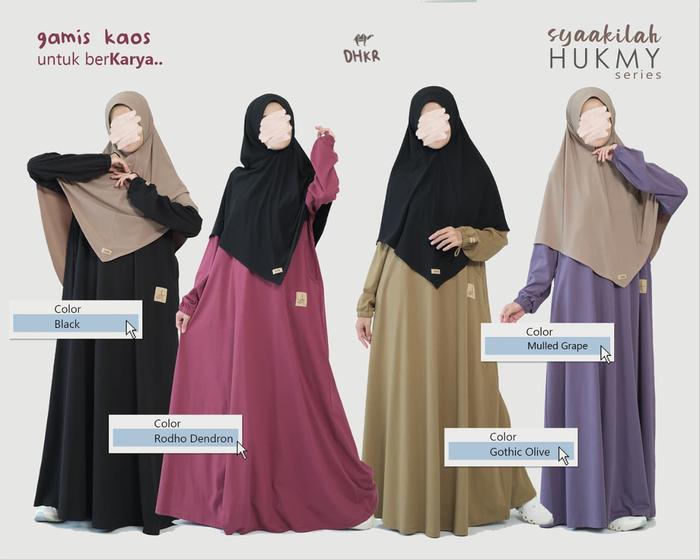 Baju Syari Gamis Wanita Terbaru Bahan Kaos Polos Dhikr & Sabr