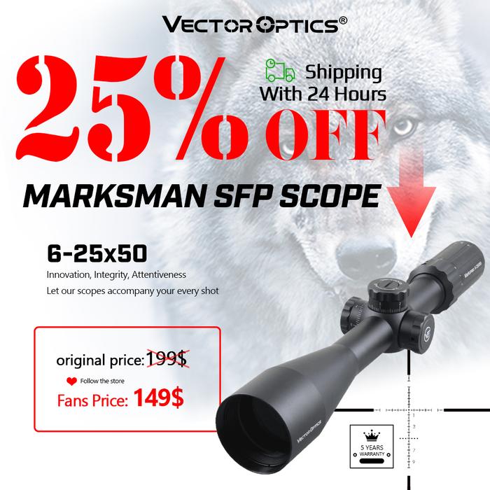 Vector Optics Marksman 6-25X50 Hunting Riflescope Tactical Shooting