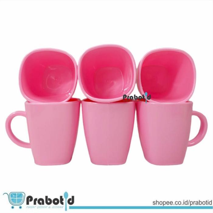 PROMO 12 PCS GELAS MELAMIN 300ML / MUG MELAMIN LUSINAN / 12 PCS MUG KOPI SEMI MELAMIN / GELAS GAGANG
