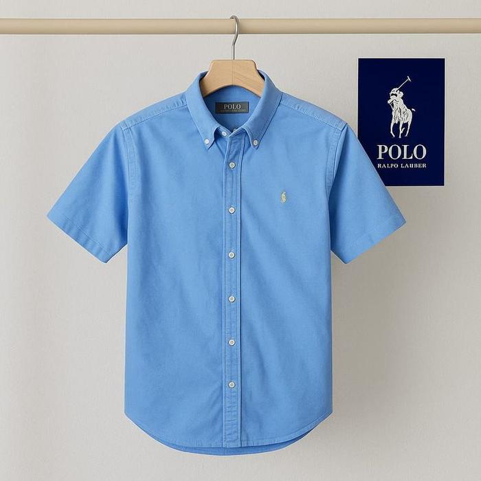 Kemeja Polo Pria Ralp Lauren Soft Catton | Kemeja Lengan Pendek Polos Logo Bordir 3D  | Formal Style