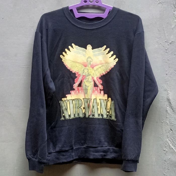 Crewneck Sweater NIRVANA | Rock Band Grunge Alternative | KURT COBAIN | Second Bekas Preloved Thrift
