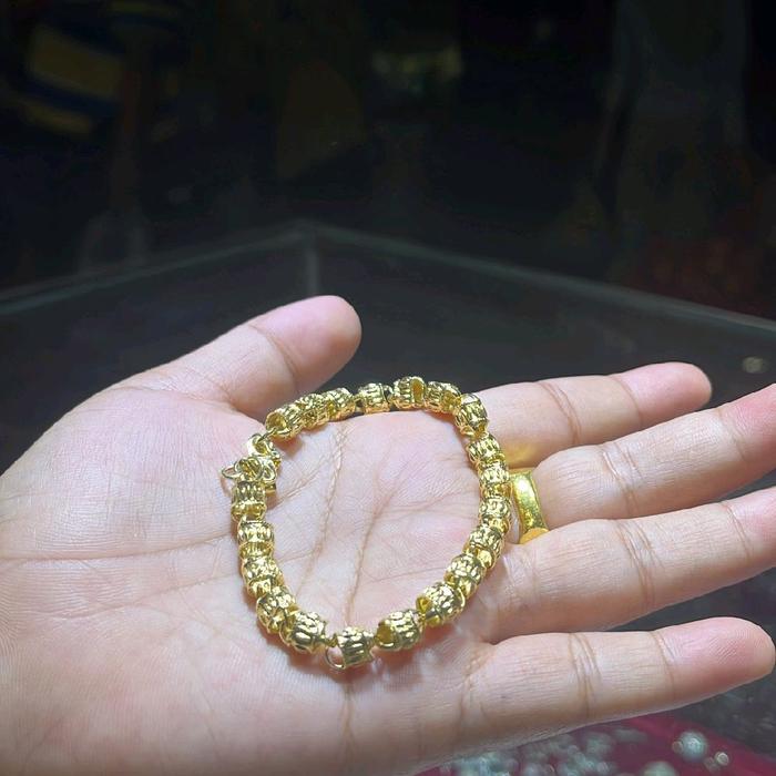 gelang bambu 1 suku perak lapis mas ada surat bisa dijual dan bisa dicuci lagi