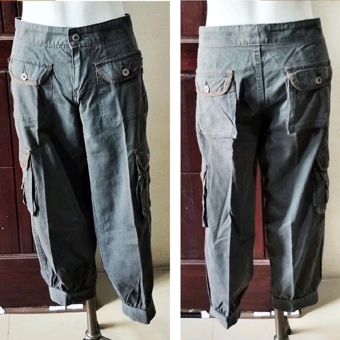 PL PRIBADI CELANA CARGO 7/8 L'EGGS LADIES GREY ARMY KEREN