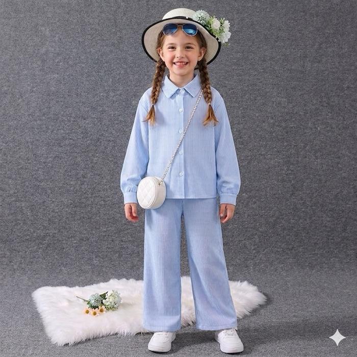 SETELAN ANAK PEREMPUAN 1-12 TAHUN MOTIF SALUR BAJU ANAK CEWEK MODEL KOREAN STYLE BAHAN COTTON SALUR