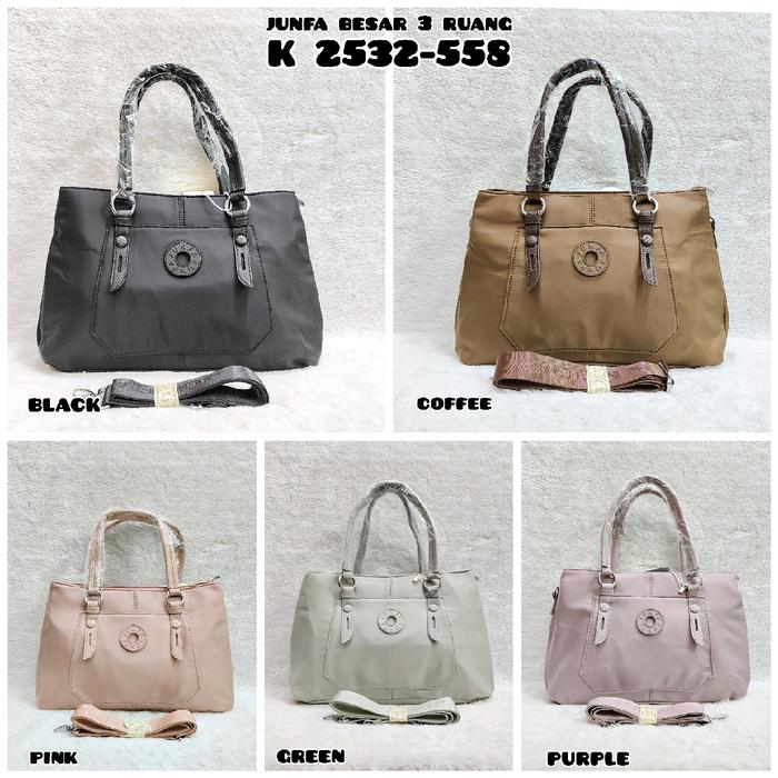 TAS SELEMPANG WANITA K2532-558 BAHAN PARASUT UKURAN BESAR 3 RUANG