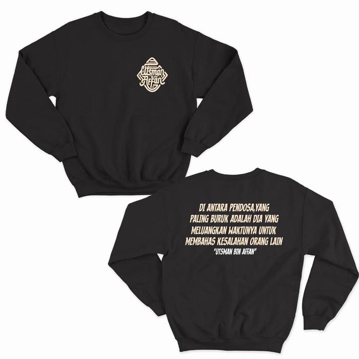 JAKET SWEATER KATA KATA UTSMAN BIN AFFAN BIG SIZE JUMBO