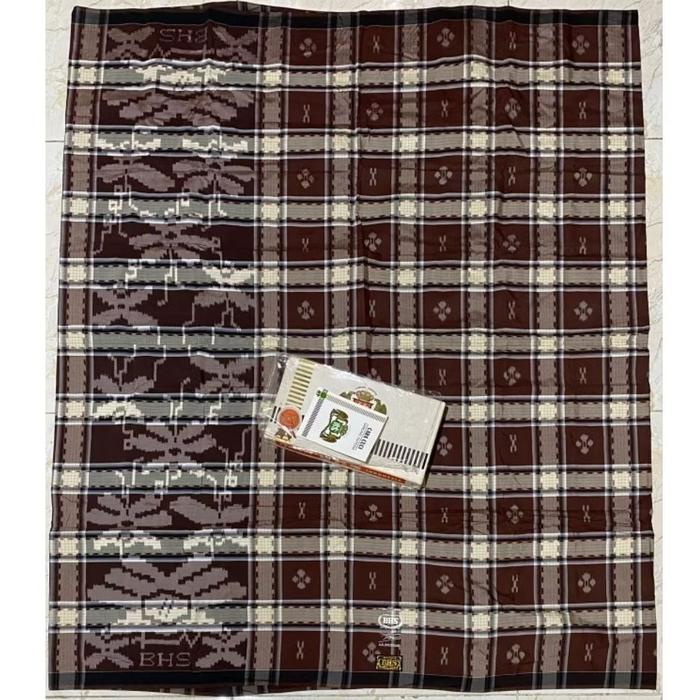 Sarung BHS Full Sutra Spunsilk GGL, Coklat, & Jahit tengah