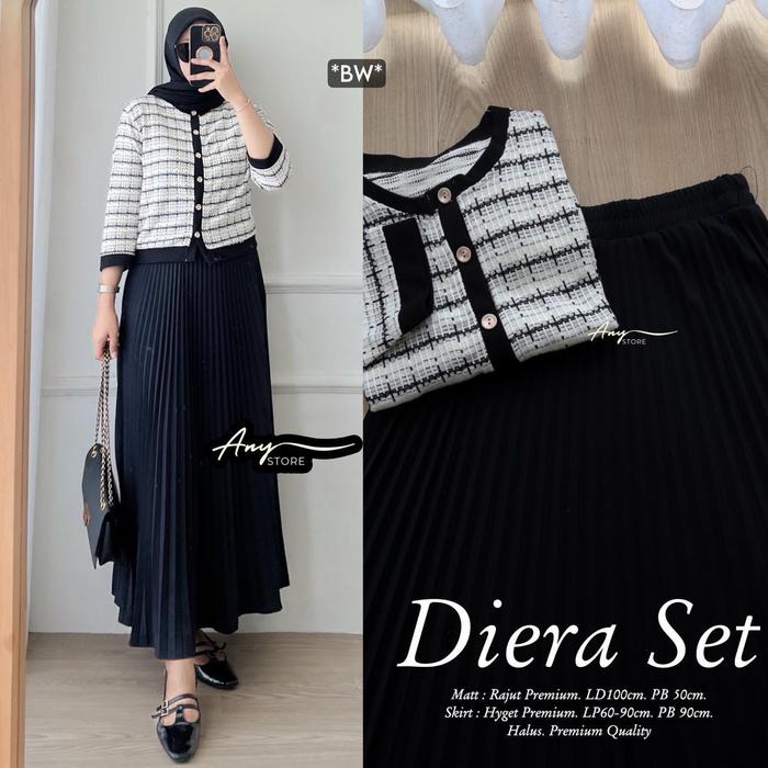SETELAN WANITA ONE SET FASHION BAHAN BAJU RAJUG PREMIUM LD 100 DIERA SET