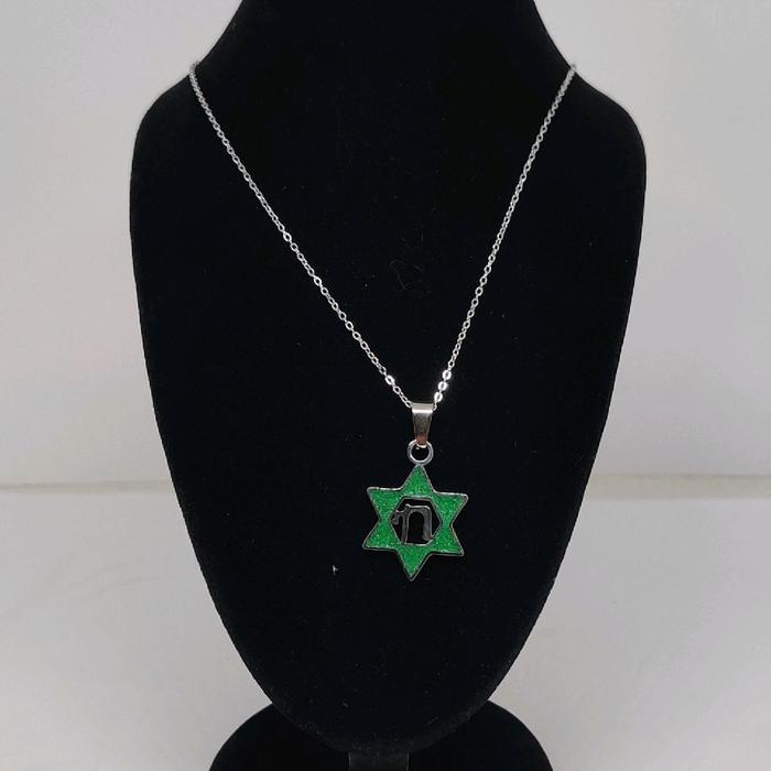 Kalung Bintang Daud Hijau-Ibrani