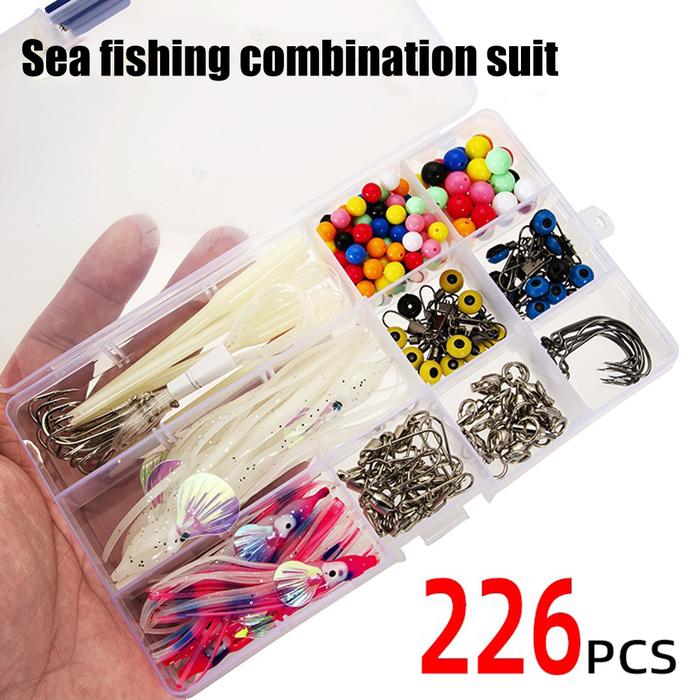 226 Buah Set Aksesori Pancing Bantalan Kait Tajam Rol Putar