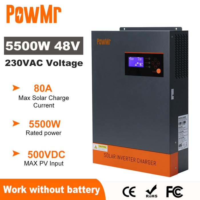 PowMr Hybrid Solar Inverter 5KW 48V 220V Photovoltaic Inverter 5500W